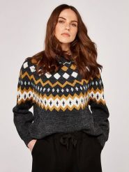 Apricot Sweter w kolorze antracytowo-żółtym rozmiar: XS. Czarne swetry Apricot, xs, bez wzorów, bez ramiączek. Za 101.47 zł.