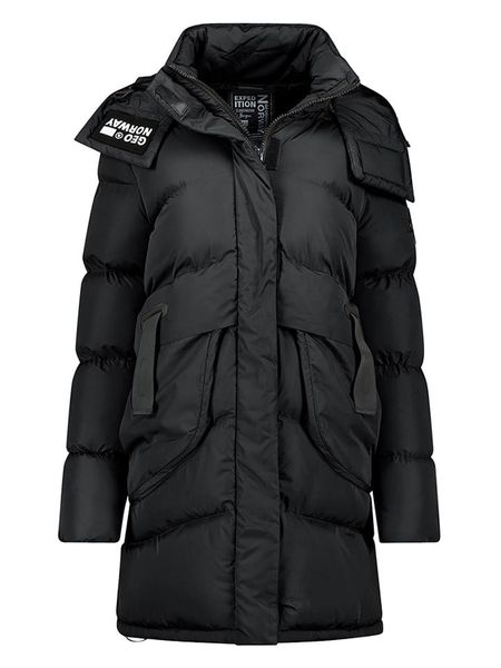 Geographical Norway Płaszcz pikowany "Dalmira" w kolorze czarnym rozmiar: XXL. Czarne płaszcze Geographical Norway, xxl, bez wzorów, bez kaptura. Za 319.13 zł.