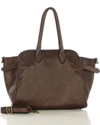 Shopperka skórzana MARCO MAZZINI ciemny brąz v251c. Shopper bez wzorów, ze skóry, bez dodatków. Za 569.05 zł.