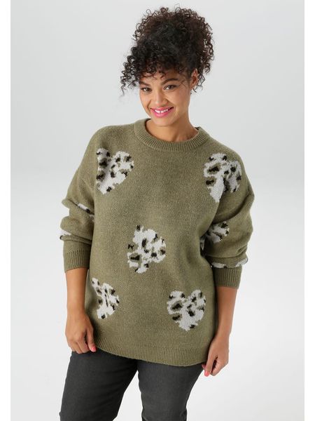 Aniston Sweter w kolorze khaki rozmiar: 44. Brązowe swetry Aniston, bez wzorów, bez ramiączek. Za 56.79 zł.