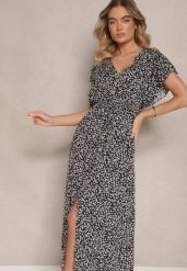 Czarna Rozkloszowana Sukienka z Bawełny z Gumką w Pasie w Drobne Kwiaty Pulinea. Czarne sukienki Renee, na co dzień, na lato, l, bez wzorów, z bawełny, eleganckie, bez kołnierzyka, bez ramiączek, maxi, rozkloszowane. Za 44.99 zł.