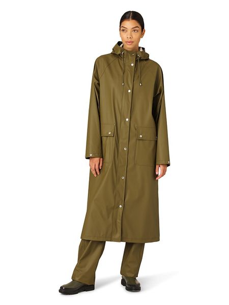 Ilse Jacobsen Płaszcz przeciwdeszczowy w kolorze oliwkowym rozmiar: 42. Brązowe kurtki sportowe Ilse Jacobsen, bez wzorów, bez kaptura. Za 214.19 zł.