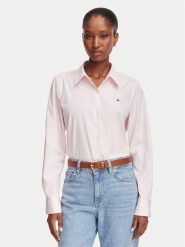 Tommy Hilfiger Koszula Summer WW0WW51155 Różowy jasny Regular Fit. Czerwone koszule TOMMY HILFIGER, bez wzorów, z bawełny, bez kołnierzyka, bez ramiączek. Za 369.99 zł.