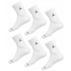 Skarpety Jordan Everyday Cushioned Crew 6 par białe. Białe skarpety Jordan, bez wzorów. Za 131.99 zł.