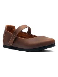 Comfortfusse Skórzane baleriny w kolorze brązowym z paskiem rozmiar: 41. Brązowe baleriny Comfortfüße, bez wzorów, bez obcasa. Za 303.06 zł.