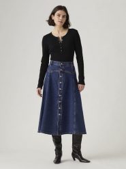 Levi's Spódnica dżinsowa w kolorze granatowym rozmiar: W26. Niebieskie spódnice Levi's®, s, bez wzorów, z bawełny, maxi. Za 146.45 zł.