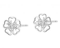 Kolczyki srebrne z cyrkoniami - koniczyna. Szare kolczyki Apart, z cyrkonią, srebrne. Za 139.00 zł.