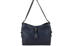 Codzienna torebka damska na ramię - Granatowa. Niebieskie torby na ramię Barberini's, bez wzorów, ze skóry, biznesowe, na ramię, małe, bez dodatków. Za 222.99 zł.
