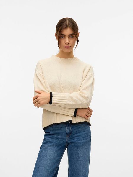 Vero Moda Sweter w kolorze beżowym rozmiar: M. Brązowe swetry Vero Moda, m, bez wzorów, bez ramiączek. Za 96.14 zł.