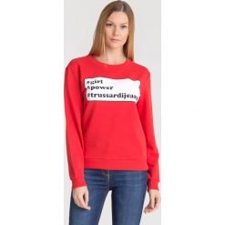 BLUZA TRUSSARDI JEANS. Czerwone bluzy Trussardi Jeans, l, bez wzorów, z bawełny, bez kaptura. Za 159.50 zł.