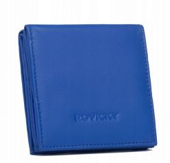 Portfel skórzany Rovicky R-23-26-LFN niebieski. Niebieskie portfele ROVICKY, bez wzorów, ze skóry. Za 37.49 zł.