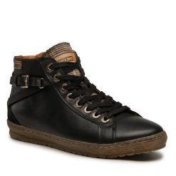 Botki Pikolinos. Czarne botki Pikolinos, bez wzorów, bez obcasa, na płaskiej podeszwie, bez zapięcia. Za 589.99 zł.