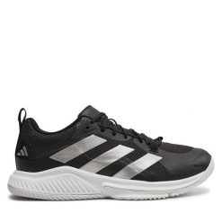Buty halowe adidas. Czarne obuwie sportowe Adidas, bez zapięcia. Za 259.99 zł.