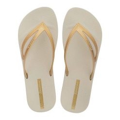 Klapki damskie japonki Ipanema Bossa Soft. Brązowe klapki Ipanema, bez wzorów, z gumy, bez obcasa. Za 89.00 zł.