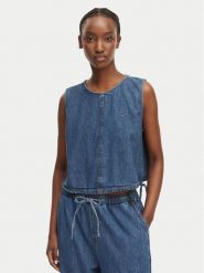 Tommy Jeans Top DW0DW22609 Niebieski Regular Fit. Niebieskie topy Tommy Jeans, m, bez wzorów, z bawełny, bez kołnierzyka, bez ramiączek. Za 329.99 zł.