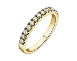 Pierścionek z żółtego złota z brylantami Champagne - 0,36 ct - próba 585. Żółte pierścionki Apart, z brylantem, złote. Za 4,690.00 zł.
