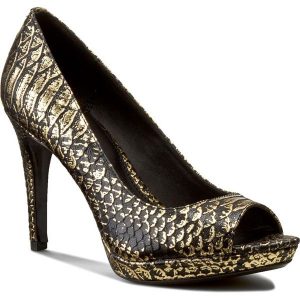 Szpilki CALVIN KLEIN - Pollina E2586 Black/Warm. Czarne szpilki Calvin Klein, bez wzorów, ze skóry ekologicznej, eleganckie, bez obcasa, na obcasie, bez zapięcia. W wyprzedaży za 329.00 zł.