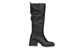 Kozaki Bayla-200 155 F-3481 01 200027, Czarny, Skóra naturalna - 36. Czarne kozaki Bayla, na jesień, z gumy, przed kolano, bez obcasa, bez zapięcia. W wyprzedaży za 359.10 zł.