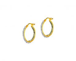 Złote kolczyki ze szkłem szlifowanym - koła, 18 mm. Żółte kolczyki Apart, szklane. Za 499.00 zł.