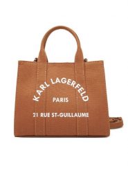 KARL LAGERFELD Torebka A3W50118 Brązowy. Brązowe torebki klasyczne KARL LAGERFELD, bez wzorów, z materiału, bez dodatków. Za 429.99 zł.