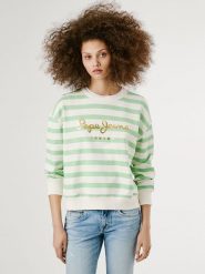 Pepe Jeans Bluza "Anna" w kolorze biało-zielonym rozmiar: L. Białe bluzy Pepe Jeans, l, bez wzorów, z jeansu, bez kaptura. Za 158.47 zł.