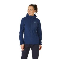 Bluza z kapturem damska Rab Tecton Hoody z kapturem. Niebieskie bluzy RAB, bez wzorów, z kapturem. Za 314.99 zł.