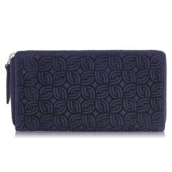 Portfel damski skórzany w geometryczny wzór granatowy RFID Paolo Peruzzi T-116-HDB. Niebieskie portfele PAOLO PERUZZI, bez wzorów, ze skóry. Za 69.00 zł.