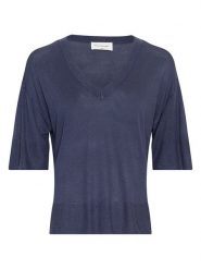 MOSS COPENHAGEN Bluzka w kolorze granatowym rozmiar: M/L. Niebieskie bluzki Moss Copenhagen, l, bez wzorów, bez kołnierzyka, bez ramiączek. Za 105.63 zł.