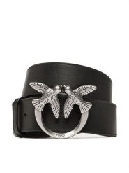 Pinko Pasek Damski Love Berry H4 Belt PE 23 PLT01 100120 A0F1 Czarny. Czarne paski Pinko, bez wzorów, ze skóry. Za 329.99 zł.
