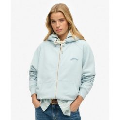 T-shirt raglan damski Superdry Essential Osz. Niebieskie koszulki sportowe Superdry, bez wzorów, bez ramiączek. W wyprzedaży za 241.00 zł.