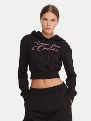 Versace Jeans Couture Bluza 79HAIT05 CF01T Czarny Regular Fit. Czarne bluzy Versace Jeans Couture, xxs, bez wzorów, z bawełny, bez kaptura. Za 1,009.00 zł.