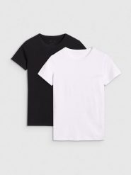 4F T-shirt slim gładki damski (2-pack) - biały S. Białe t-shirty 4f, s, bez wzorów, z bawełny, bez kołnierzyka, bez ramiączek. W wyprzedaży za 59.99 zł.