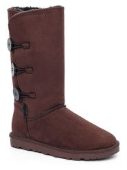 ISLAND BOOT Kozaki zimowe "Flora" w kolorze ciemnobrązowym rozmiar: 38. Brązowe kozaki Island Boot, na zimę, z materiału, bez obcasa, na platformie, bez zapięcia. Za 165.99 zł.