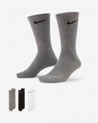 Nike EVERYDAY LTWT CREW 3PR Skarpety unisex. Czarne skarpety Nike, bez wzorów, z bawełny. Za 64.99 zł.