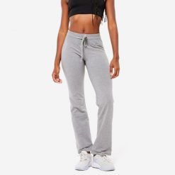 Legginsy fitness damskie Domyos. Szare legginsy DOMYOS, s, bez wzorów, z bawełny. Za 69.99 zł.