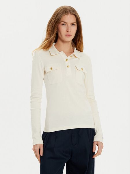 Tommy Hilfiger Polo WW0WW45308 Écru Slim Fit. Koszulki polo TOMMY HILFIGER, m, bez wzorów, z bawełny, bez kołnierzyka, bez ramiączek. Za 319.99 zł.