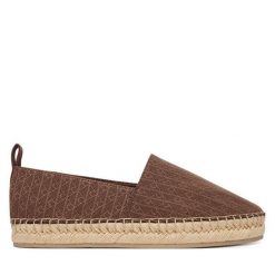 Espadryle Calvin Klein. Brązowe espadryle Calvin Klein, bez wzorów, bez obcasa, bez zapięcia. Za 359.99 zł.