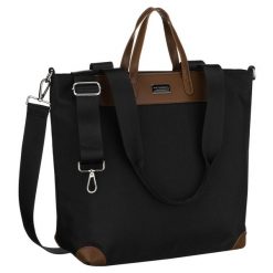 Duża, czarna shopperka damska na uchwytach i doczepianym pasku Peterson PTN CTY-16. Czarne shopper Peterson, bez wzorów, ze skóry ekologicznej, duże, bez dodatków. Za 79.99 zł.