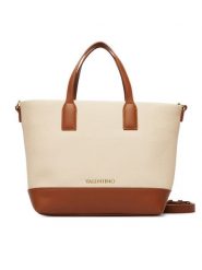Valentino Torebka Atena Re VBS9PS04 Beżowy. Brązowe shopper Valentino, bez wzorów, z materiału, bez dodatków. Za 549.99 zł.