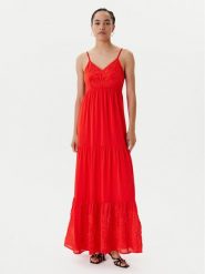 Morgan Sukienka letnia 242-ROUBI Pomarańczowy Loose Fit. Brązowe sukienki Morgan, na lato, bez wzorów, z syntetyku, bez kołnierzyka, bez ramiączek. Za 459.99 zł.
