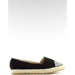 Espadryle damskie czarne H8-102 Black. Czarne espadryle ButyModne, z aplikacjami, z materiału, bez obcasa, bez zapięcia. W wyprzedaży za 69.00 zł.