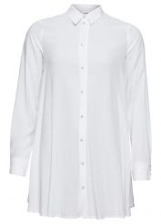 Długa bluzka z czystej wiskozy. Białe bluzki bonprix, z aplikacjami, z wiskozy, eleganckie, bez kołnierzyka, bez ramiączek. Za 114.99 zł.