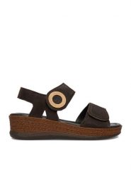 Go Soft Sandały CEO-WI16-ALIA-02 Brązowy. Brązowe sandały GO SOFT, bez wzorów, ze skóry, bez obcasa, na koturnie, bez zapięcia. Za 169.99 zł.