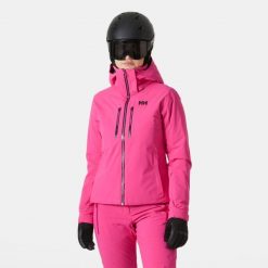 Damska kurtka narciarska Helly Hansen Alphelia Lifaloft. Czerwone kurtki narciarskie Helly Hansen, bez wzorów, bez kaptura, narciarskie. W wyprzedaży za 2,025.00 zł.