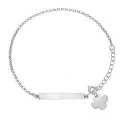 Bransoletka z blaszką i posrebrzaną okrągłą koniczyną. Bransoletki Lilou, posrebrzane. Za 248.00 zł.