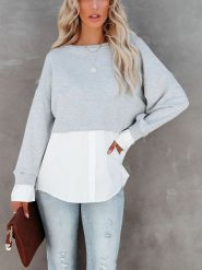 Milan Kiss Bluza w kolorze biało-szarym rozmiar: L. Białe bluzy Milan Kiss, l, z aplikacjami, bez kaptura. Za 206.91 zł.