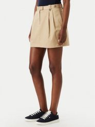 Tommy Hilfiger Spódnica mini WW0WW52106 Beżowy Regular Fit. Brązowe spódnice TOMMY HILFIGER, bez wzorów, z bawełny, mini, trapezowe. Za 649.99 zł.