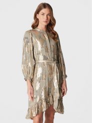 Bruuns Bazaar Sukienka koktajlowa Hollyhock Costes BBW3058 Zielony Regular Fit. Zielone sukienki Bruuns Bazaar, bez wzorów, z wiskozy, wizytowe, bez kołnierzyka, bez ramiączek. Za 334.99 zł.