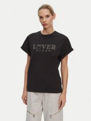 PINKO T-Shirt Torcetti 104605 A2D1 Czarny Regular Fit. Czarne t-shirty Pinko, l, bez wzorów, z bawełny, bez kołnierzyka, bez ramiączek. Za 269.99 zł.
