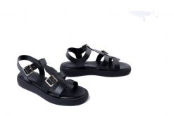 WONDERS AB-1012 negro, sandały damskie. Czarne sandały Wonders, bez wzorów, ze skóry, bez obcasa, na obcasie, bez zapięcia. Za 489.90 zł.